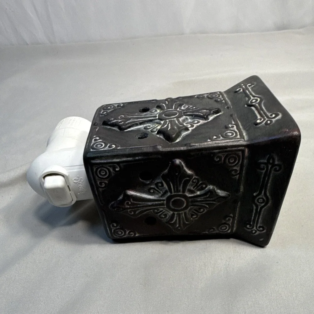 Scentsy Wall Plug-In Electric Wax Warmer, Black Cross Pattern, Religious